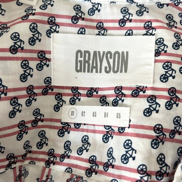 Grayson by Frank & Eileen The Hero Button Down Shirt Bicycle Print Size 1-XS - Picture 5 of 6